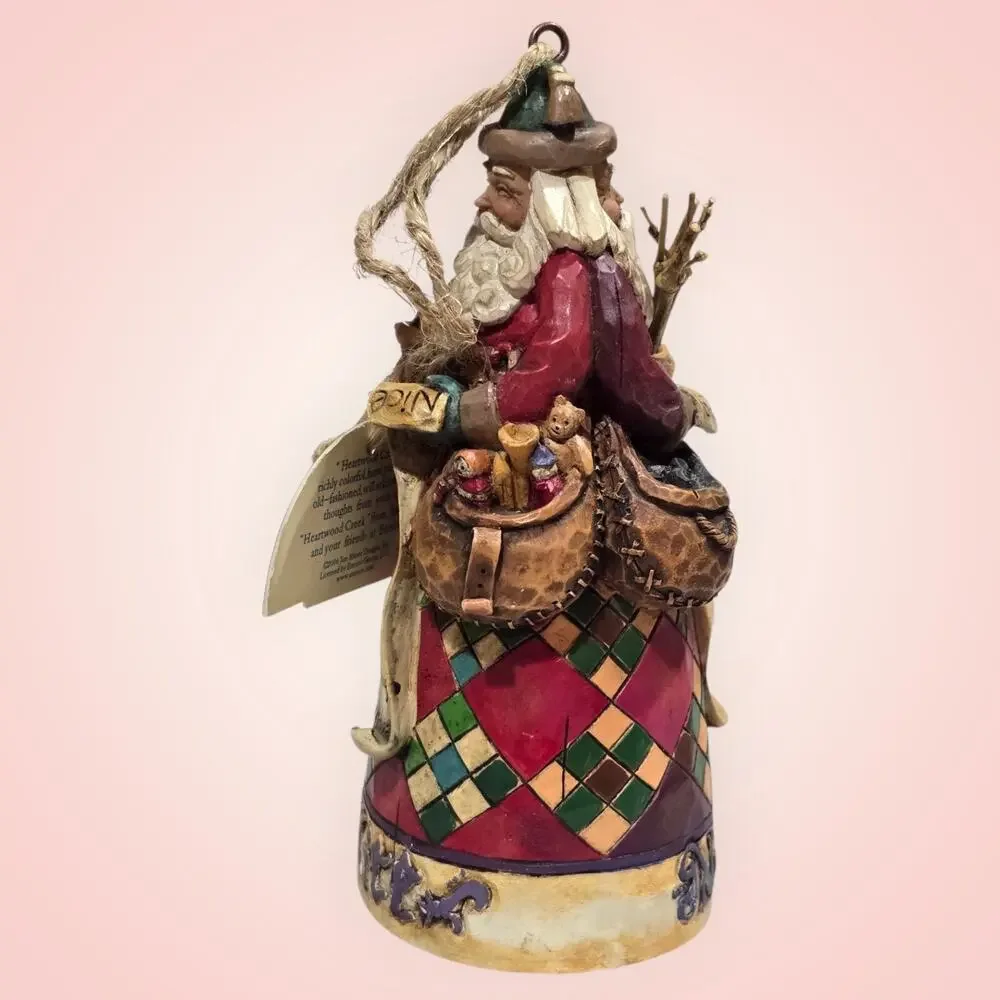 Jim Shore Heartwood Creek He Knows Naughty / Nice Santa 2006 Double Sided Enesco
